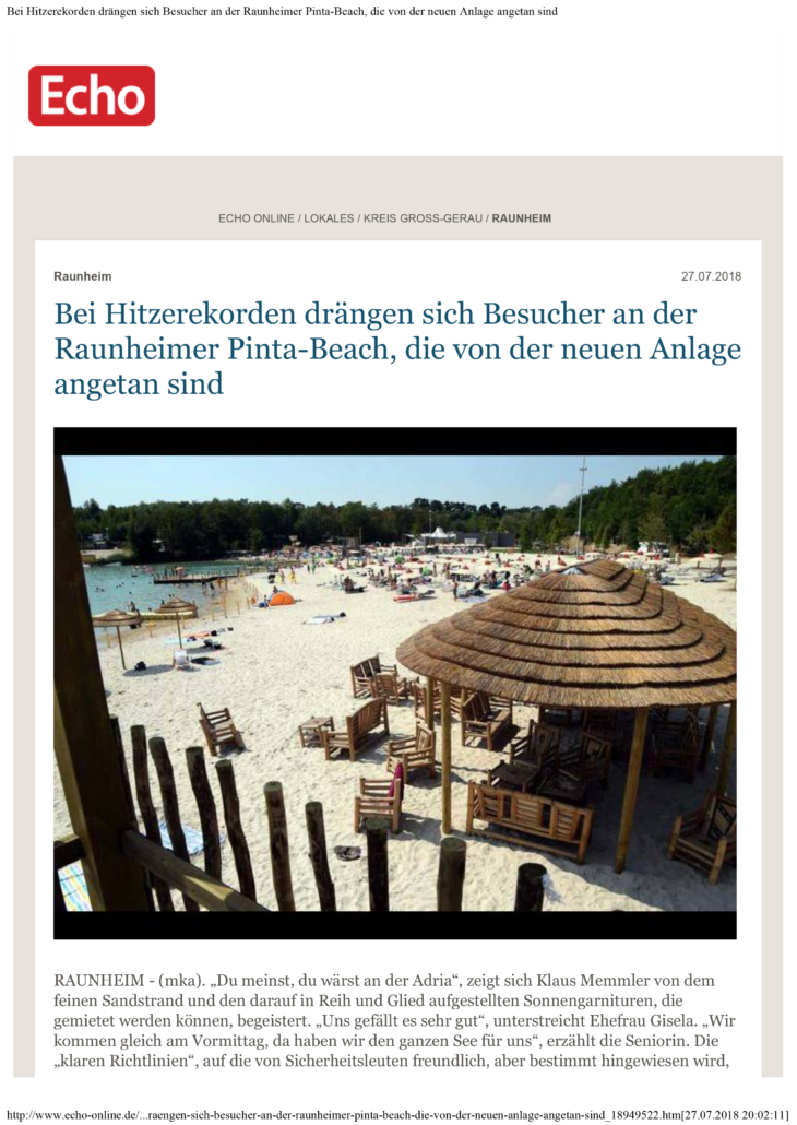 Bei Hitzerekorden drängen sich Besucher an der Raunheimer Pinta